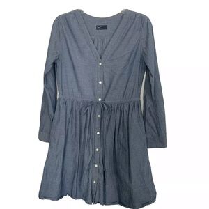 GAP Dress Petite Flare Long Sleeve Button Down 0P